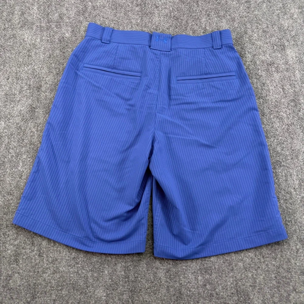 Under Armour Shorts Mens 30‎ Blue Pinstripe Flat Front Golf Stretch